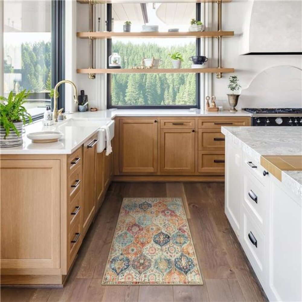 Moroccan Trellis Washable Rug, 2x3 Kitchen Rugs for Entryway Bathroom, Non-Slip - Picture 5 of 7